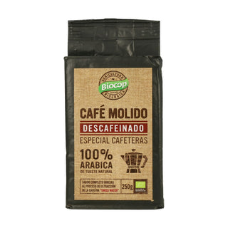 Cafe descafeinado molido 100% arabico BIOCOP 250G