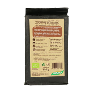 Cafe descafeinado molido 100% arabico BIOCOP 250G